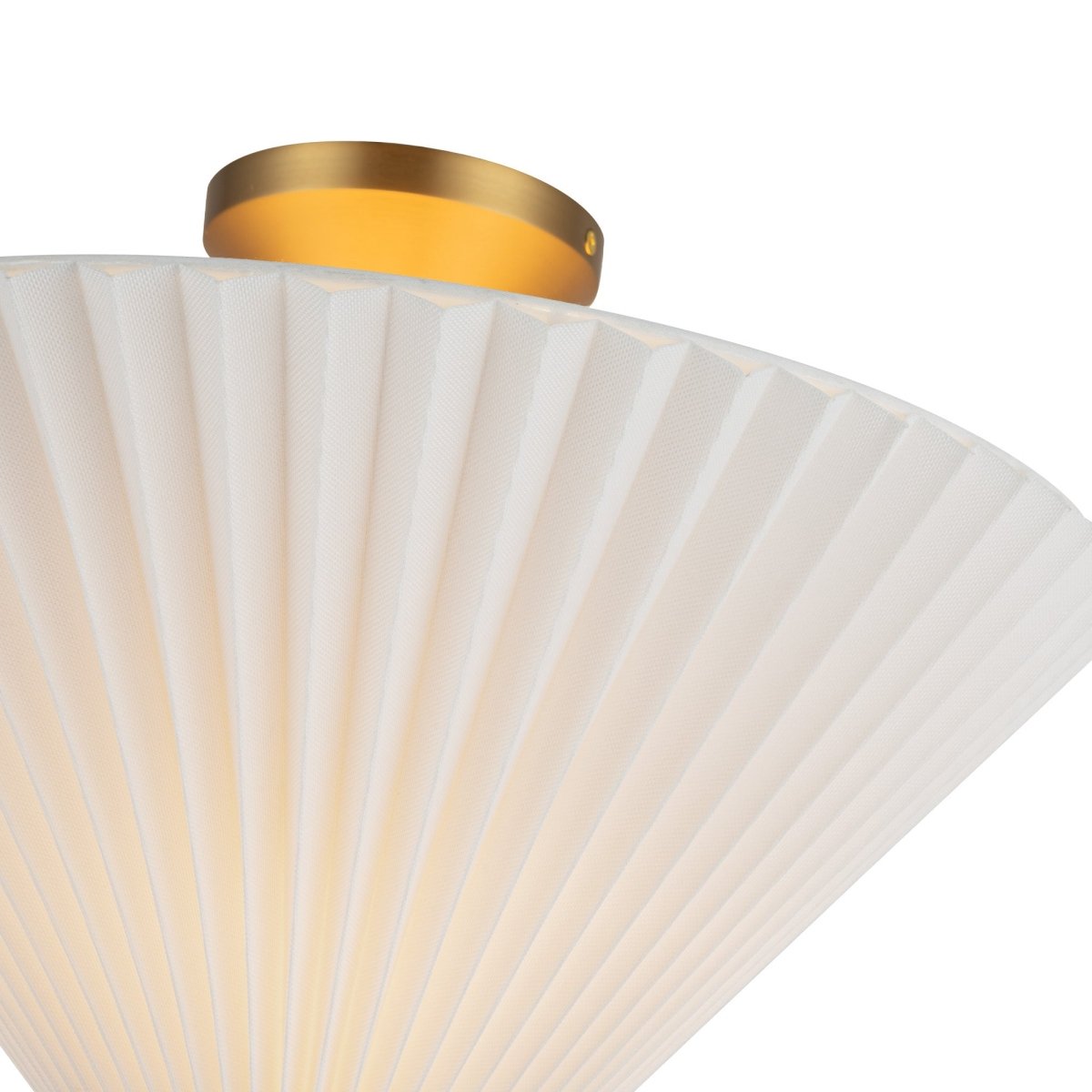 Semi - plafonnier Bridgette - Or brossé / blanc plié by Alora Lighting | Luminaires & cie