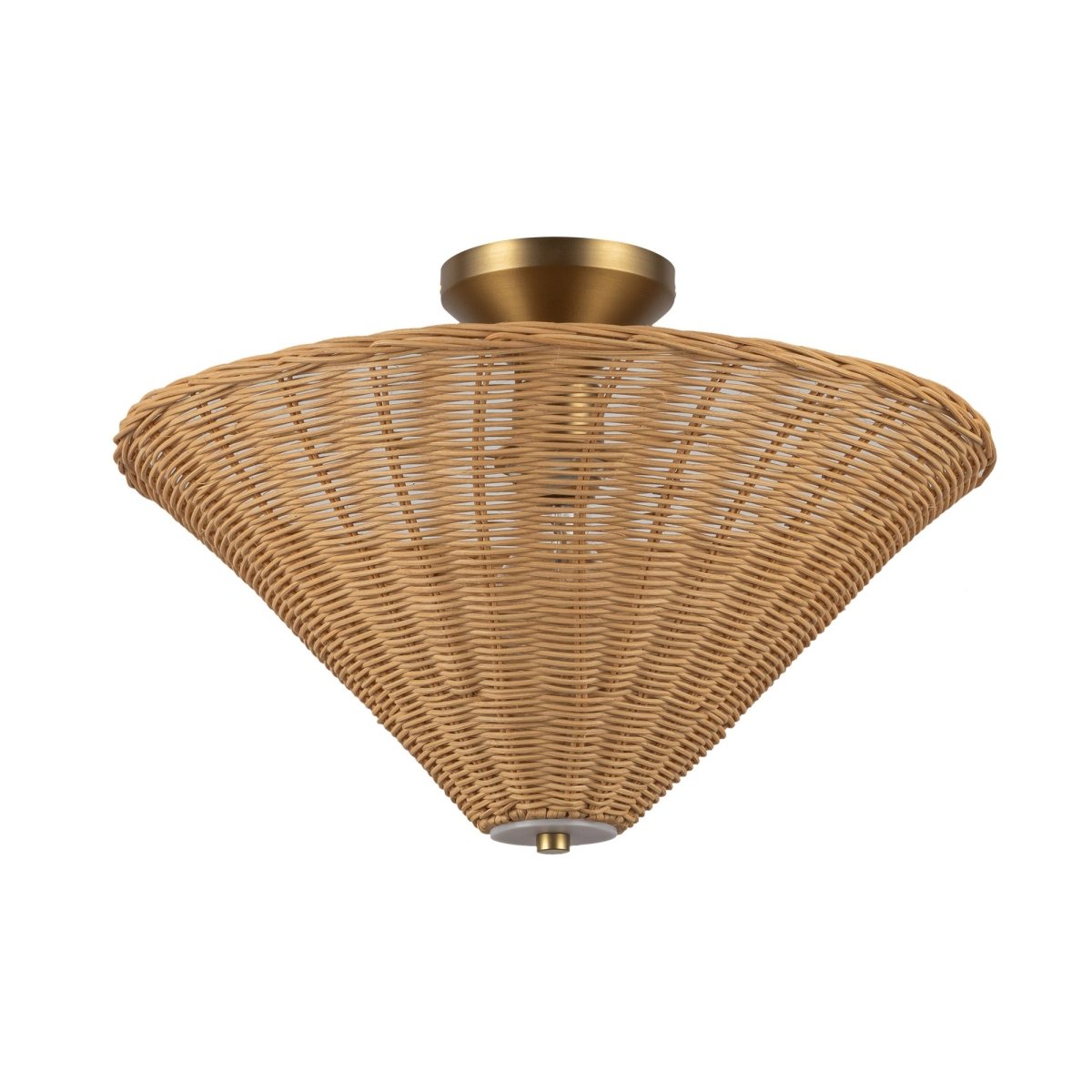 Semi - plafonnier Bridgette - Or / rotin brossé by Alora Lighting | Luminaires & cie