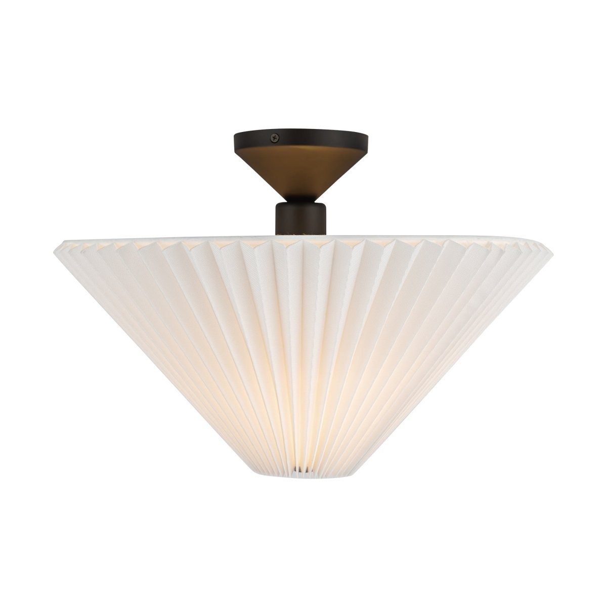 Semi - plafonnier Bridgette - Noir mat / plié blanc by Alora Lighting | Luminaires & cie