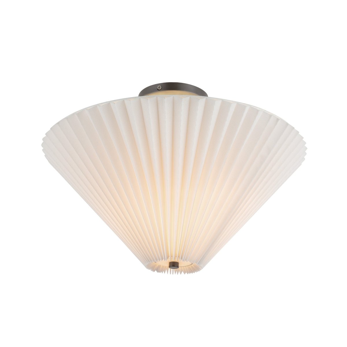 Semi - plafonnier Bridgette - Noir mat / plié blanc by Alora Lighting | Luminaires & cie