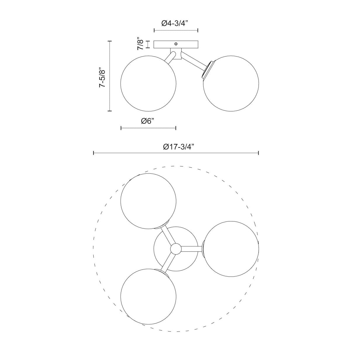 Semi - plafonnier Cassia - Verre d'or / transparent âgé by Alora Lighting | Luminaires & cie