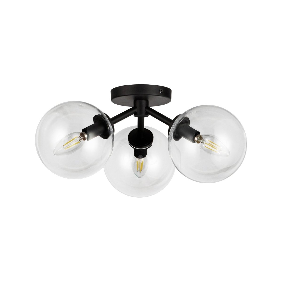 Semi - plafonnier Cassia - Verre noir / transparent by Alora Lighting | Luminaires & cie