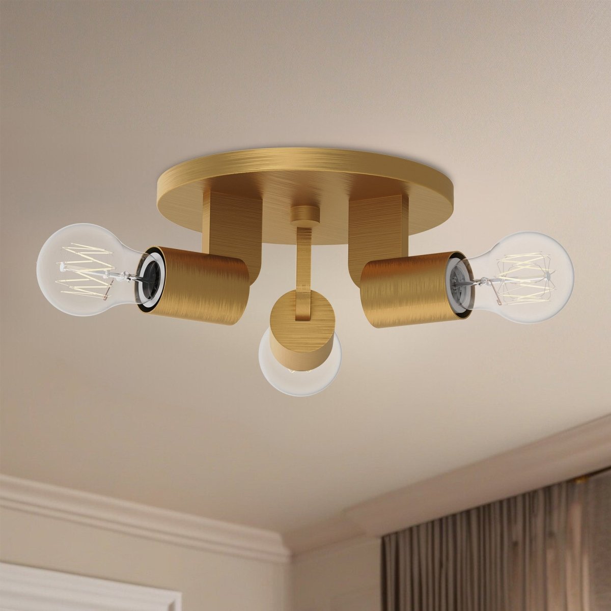 Semi - plafonnier Claire - Or vieilli 9 1/2" by Alora Lighting | Luminaires & cie