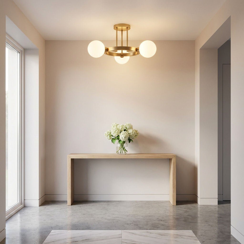Semi-plafonnier Clybourn - Laiton satiné by Visual Comfort Studio | Luminaires & cie