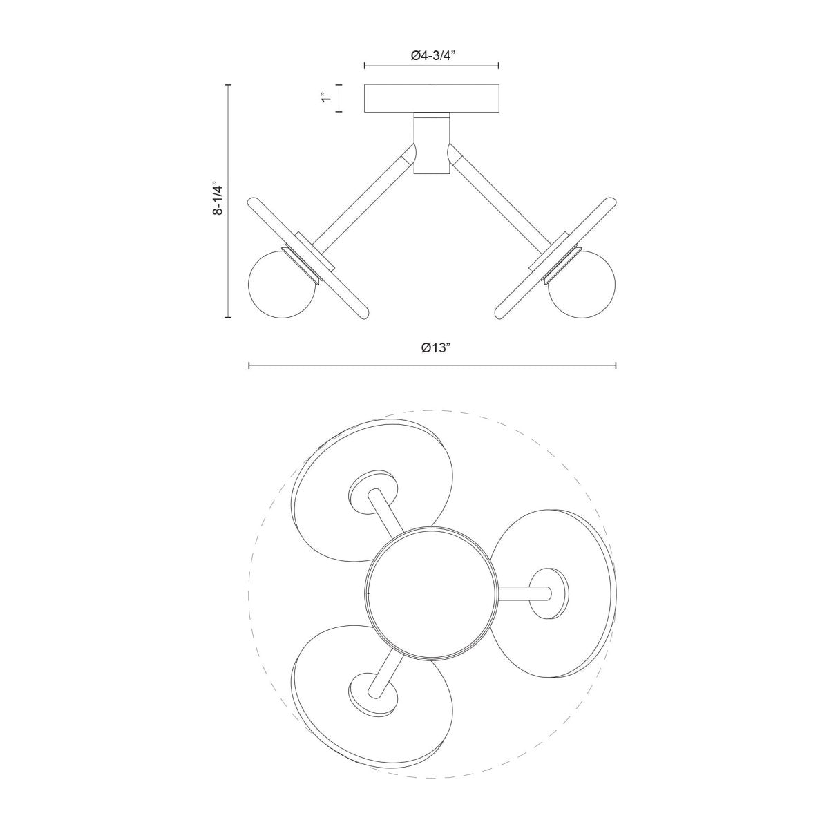 Semi - plafonnier Dahlia - Bronze / Albâtre urbain by Alora Lighting | Luminaires & cie