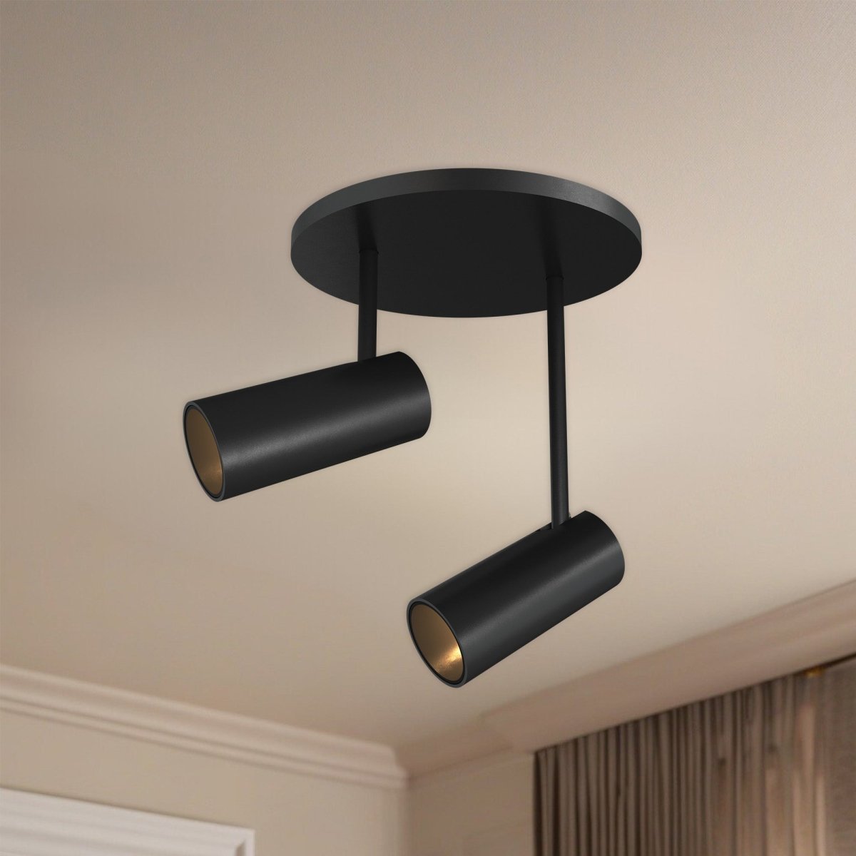 Semi - plafonnier Downey - Noir 4 3/8" 6 1/4" by Kuzco Lighting | Luminaires & cie
