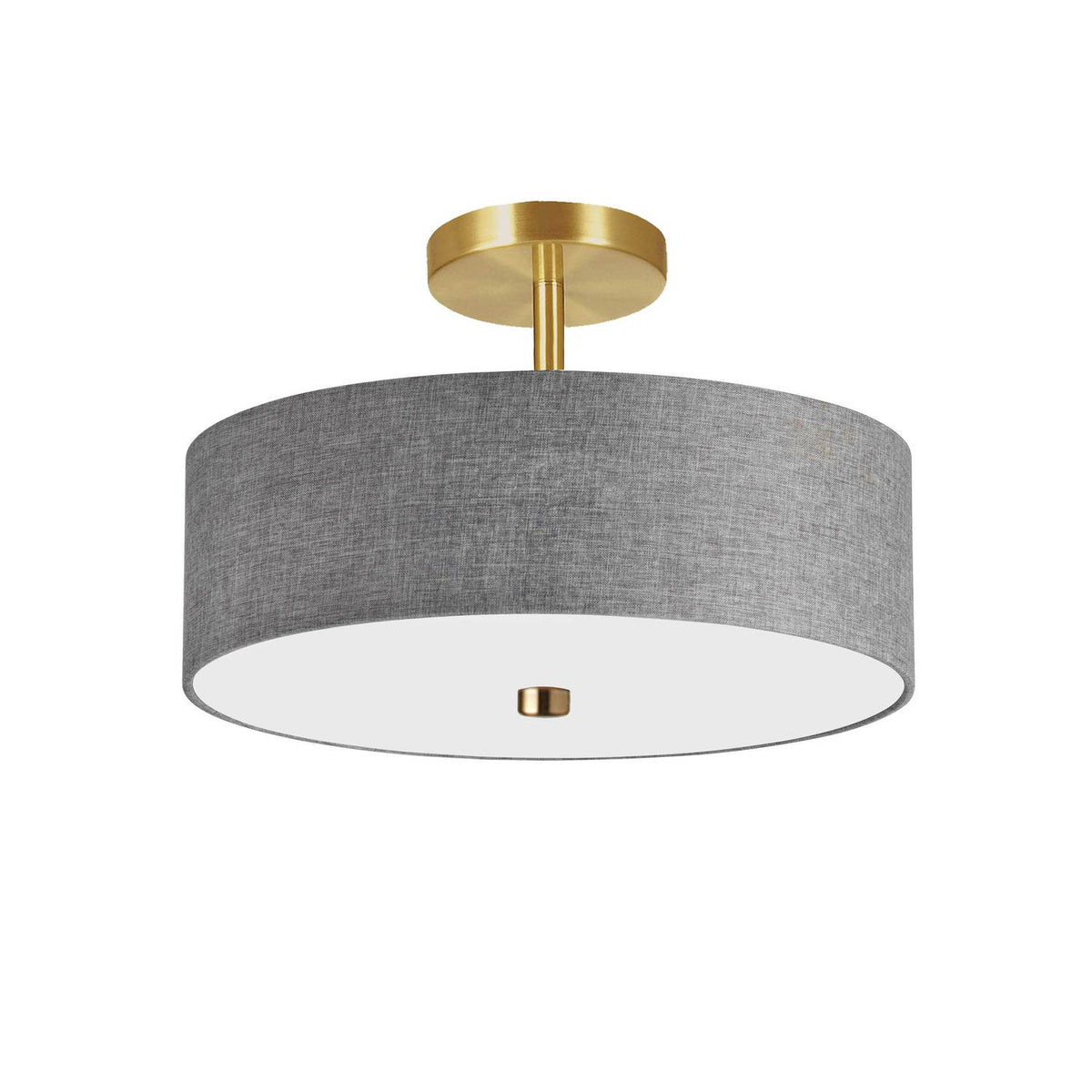 Semi-plafonnier Everly Gris / Laiton vieilli – Dainolite