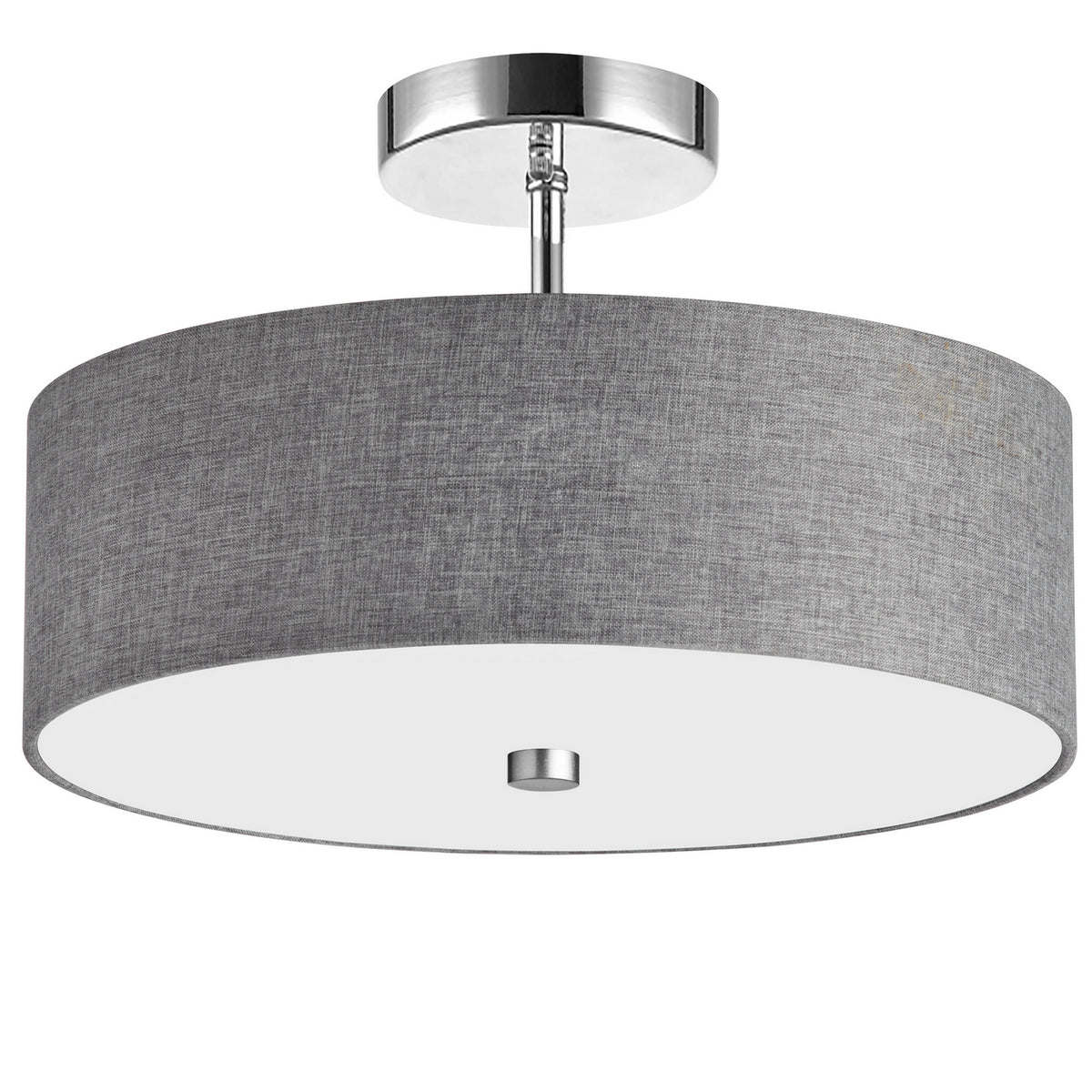 Semi-plafonnier Everly Gris / Chrome poli – Dainolite