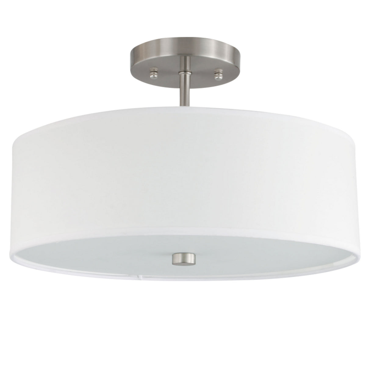 Semi-plafonnier Everly Blanc / Chrome satiné – Dainolite