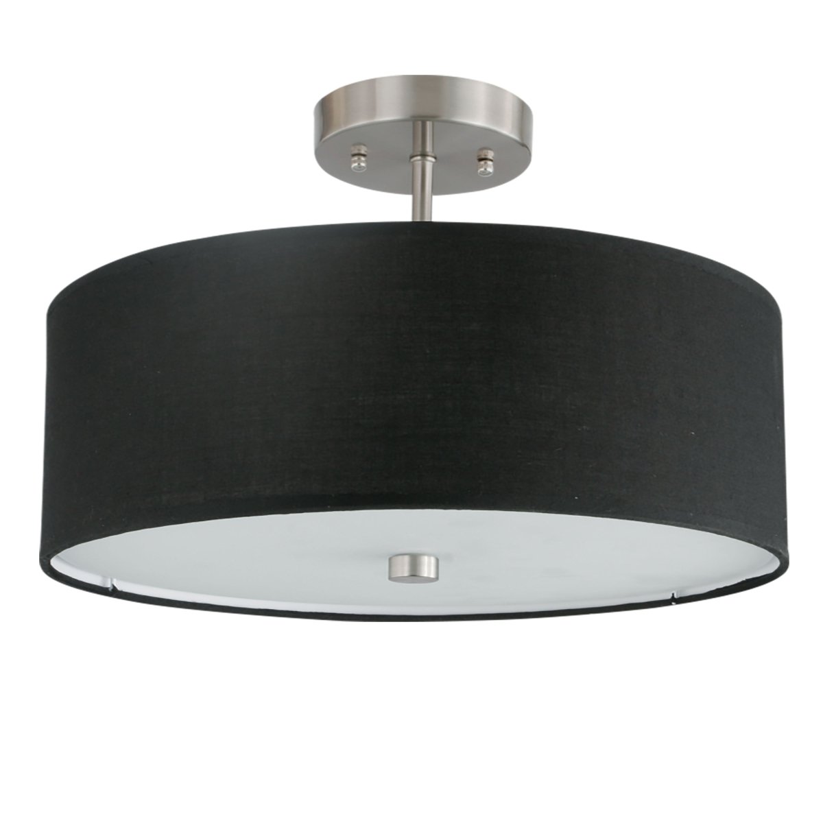 Semi - plafonnier Everly - Chrome satiné Noir by Dainolite | Luminaires & cie