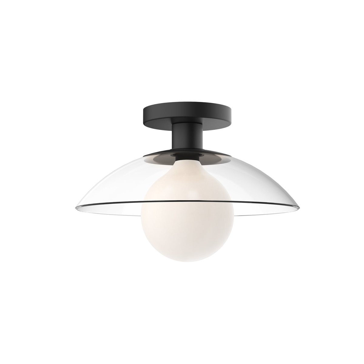 Semi - plafonnier Francesca - Verre transparent / noir mat 11 7/8" by Alora Lighting | Luminaires & cie
