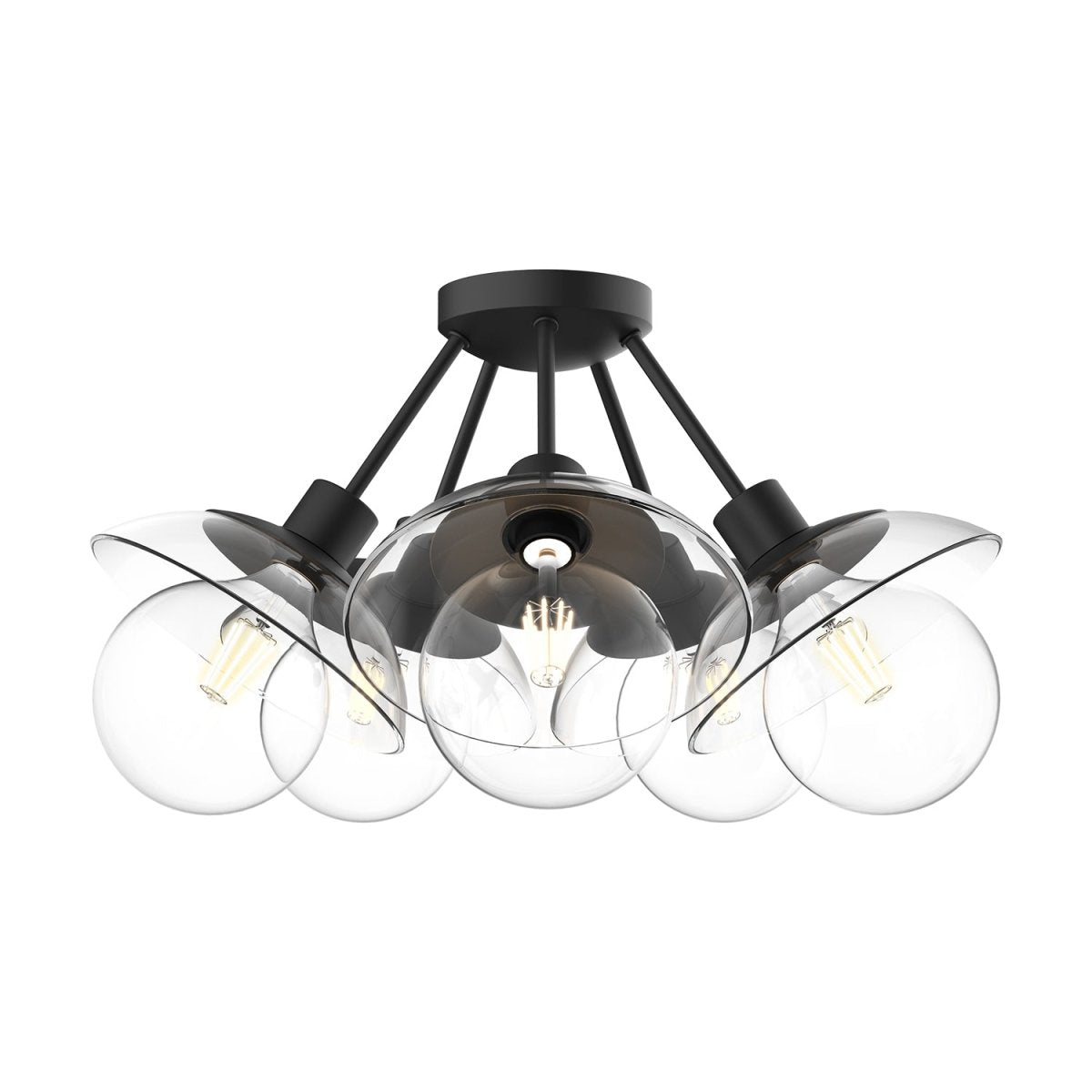 Semi - plafonnier Francesca - Verre transparent / noir mat 19 3/4" by Alora Lighting | Luminaires & cie