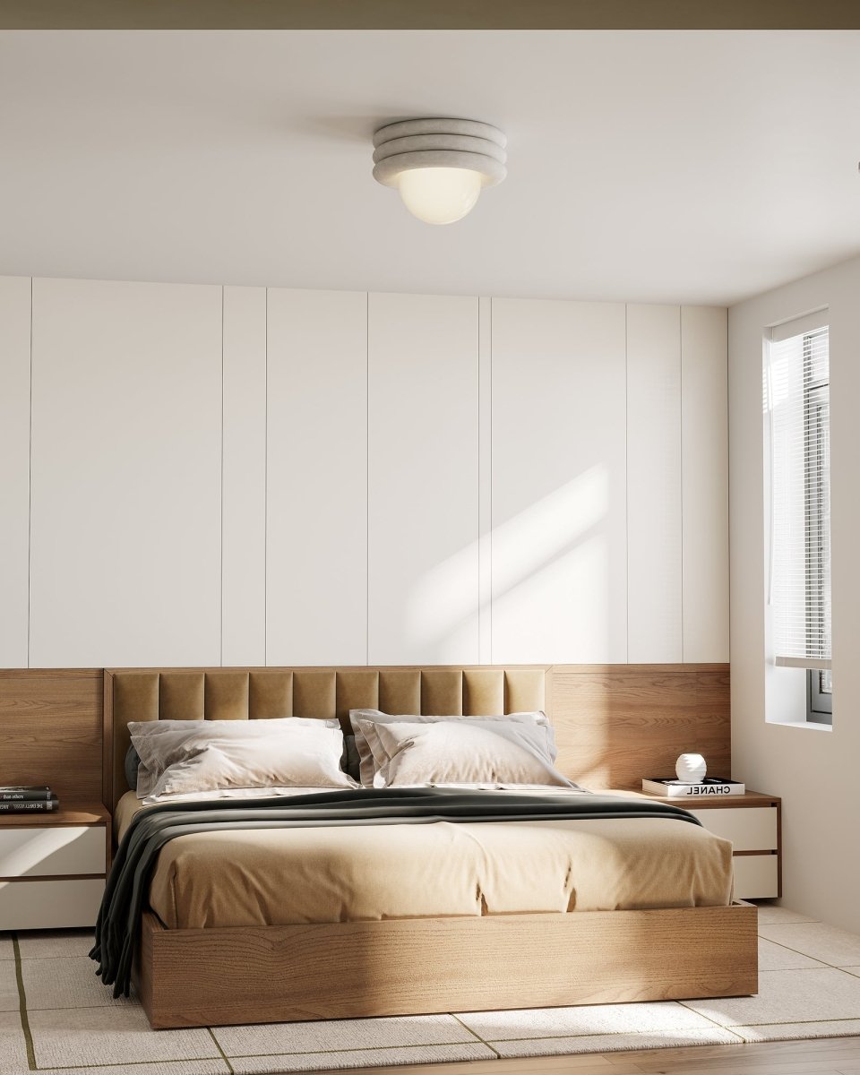 Semi - plafonnier Harvey - Blanc antique by Alora Lighting | Luminaires & cie