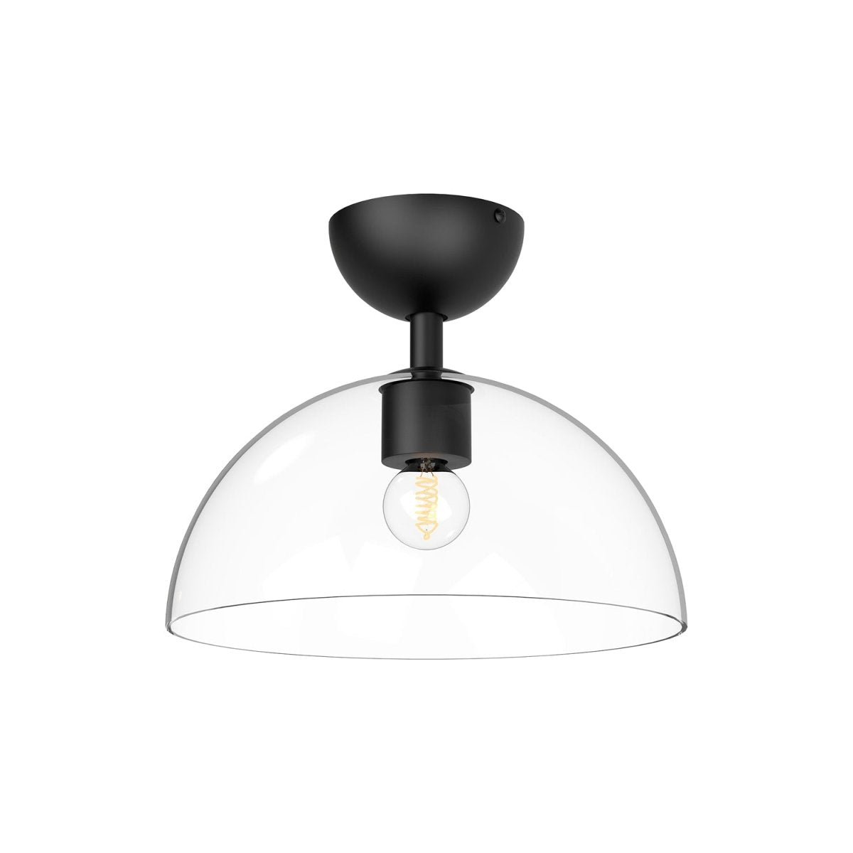Semi - plafonnier Jude - Verre transparent / noir mat by Alora Lighting | Luminaires & cie