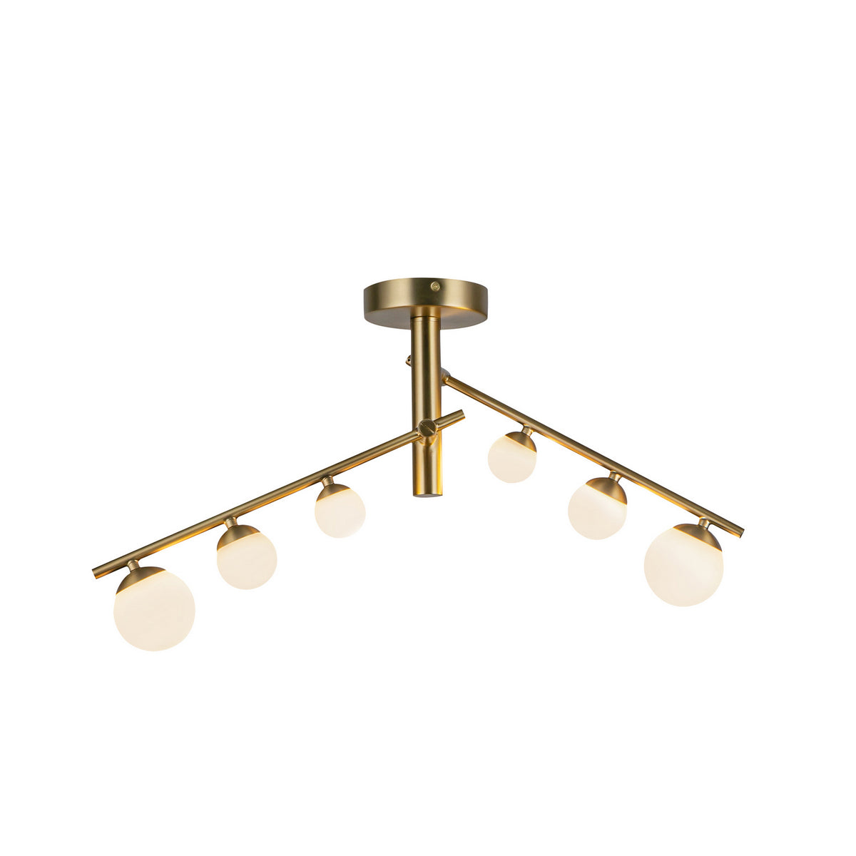 Semi-plafonnier Cypress Or brossé/Verre opale – vue 2