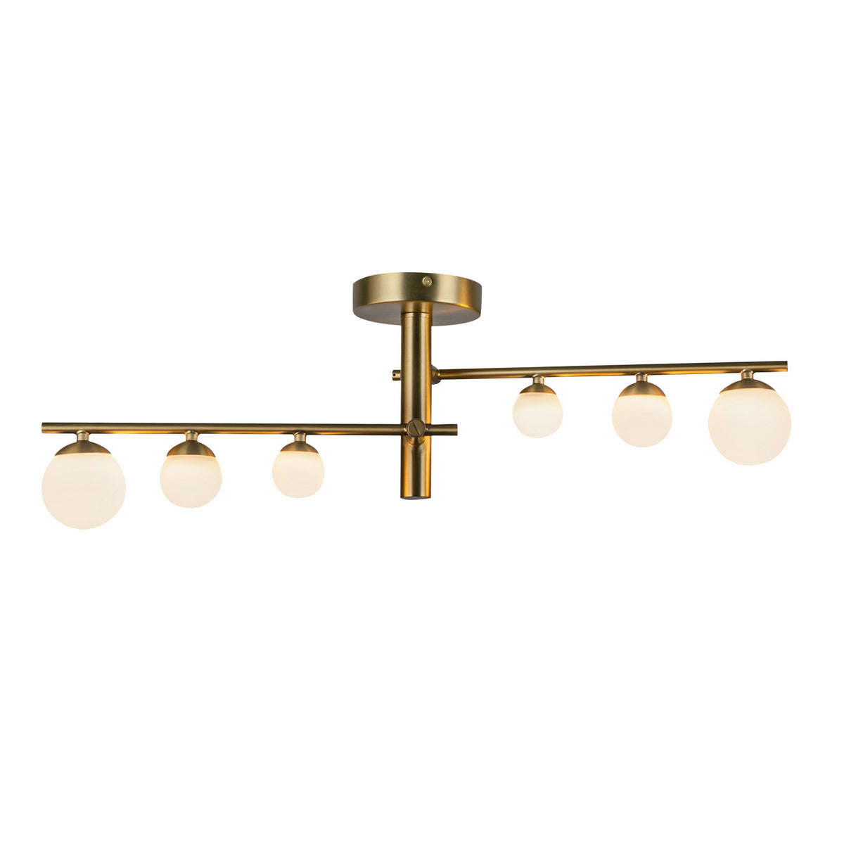 Semi-plafonnier Cypress Or brossé/Verre opale – Kuzco Lighting