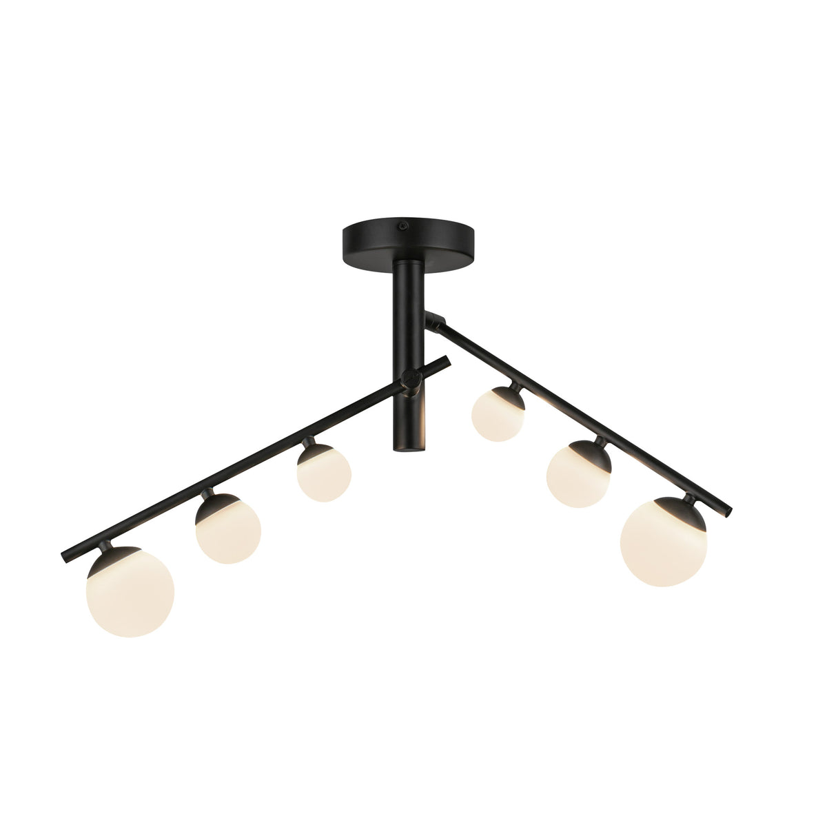 Semi-plafonnier Cypress Noir / Verre opale – Kuzco Lighting