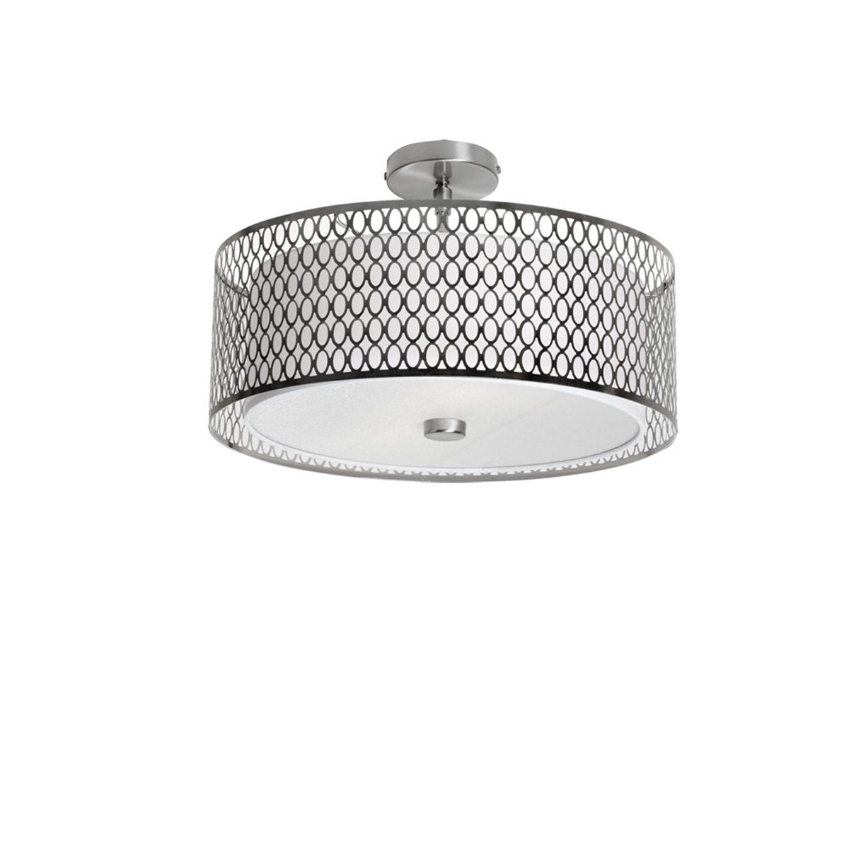 Semi - plafonnier Kordan - Chrome satiné by Dainolite | Luminaires & cie