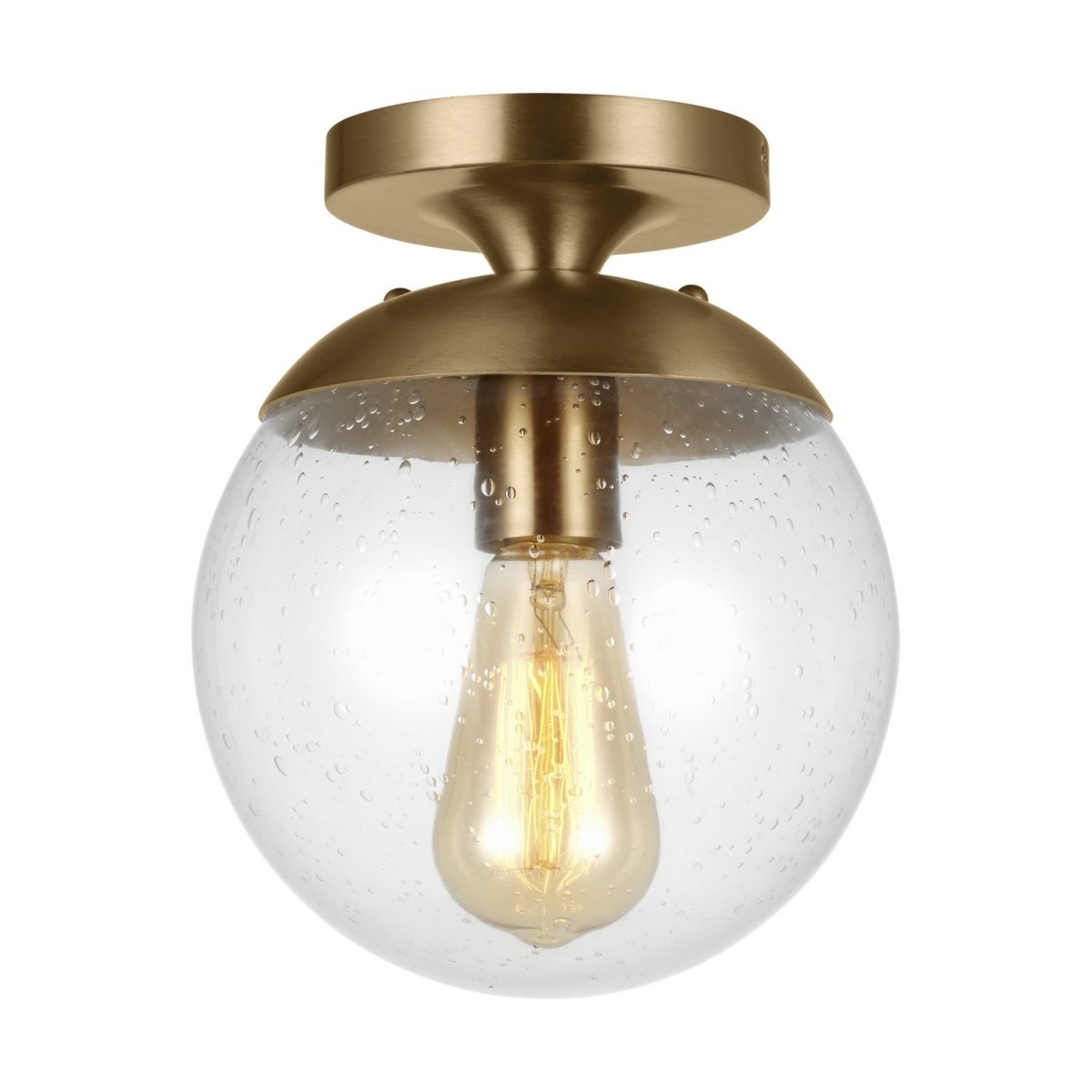 Semi-plafonnier Leo - Hanging Globe - Laiton satiné Grené transparent by Visual Comfort Studio | Luminaires & cie