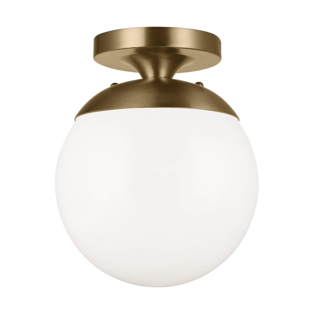 Semi-plafonnier Leo - Hanging Globe - Laiton satiné Blanc mat by Visual Comfort Studio | Luminaires & cie