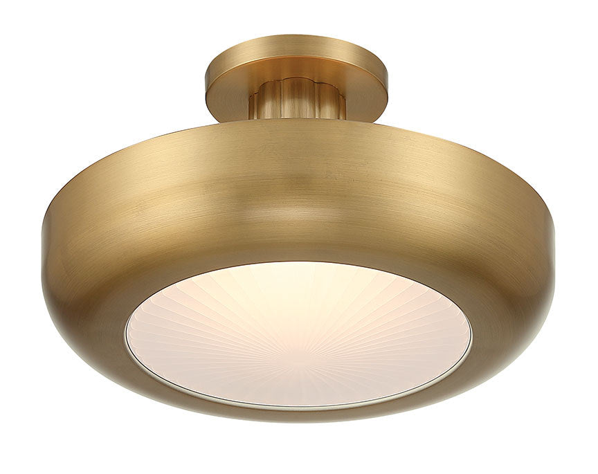Semi-plafonnier Macey Laiton antique, 16" – vue 2