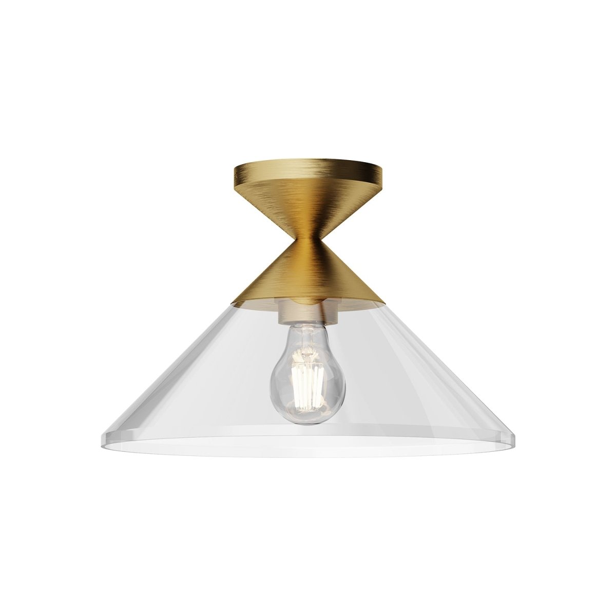 Semi - plafonnier Mauer - Gold / verre clair brossé by Alora Lighting | Luminaires & cie