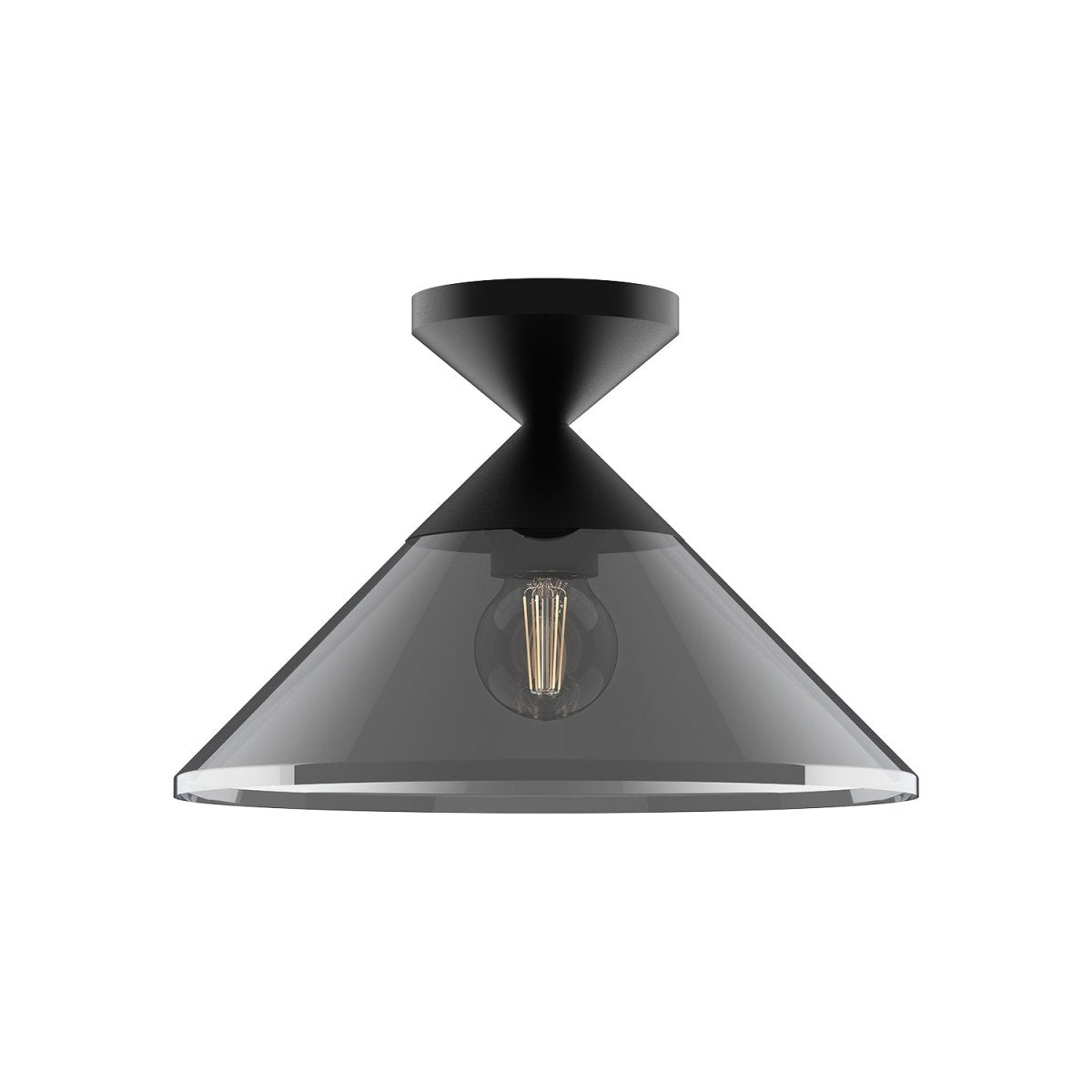 Semi - plafonnier Mauer - Noir mat / fumé by Alora Lighting | Luminaires & cie