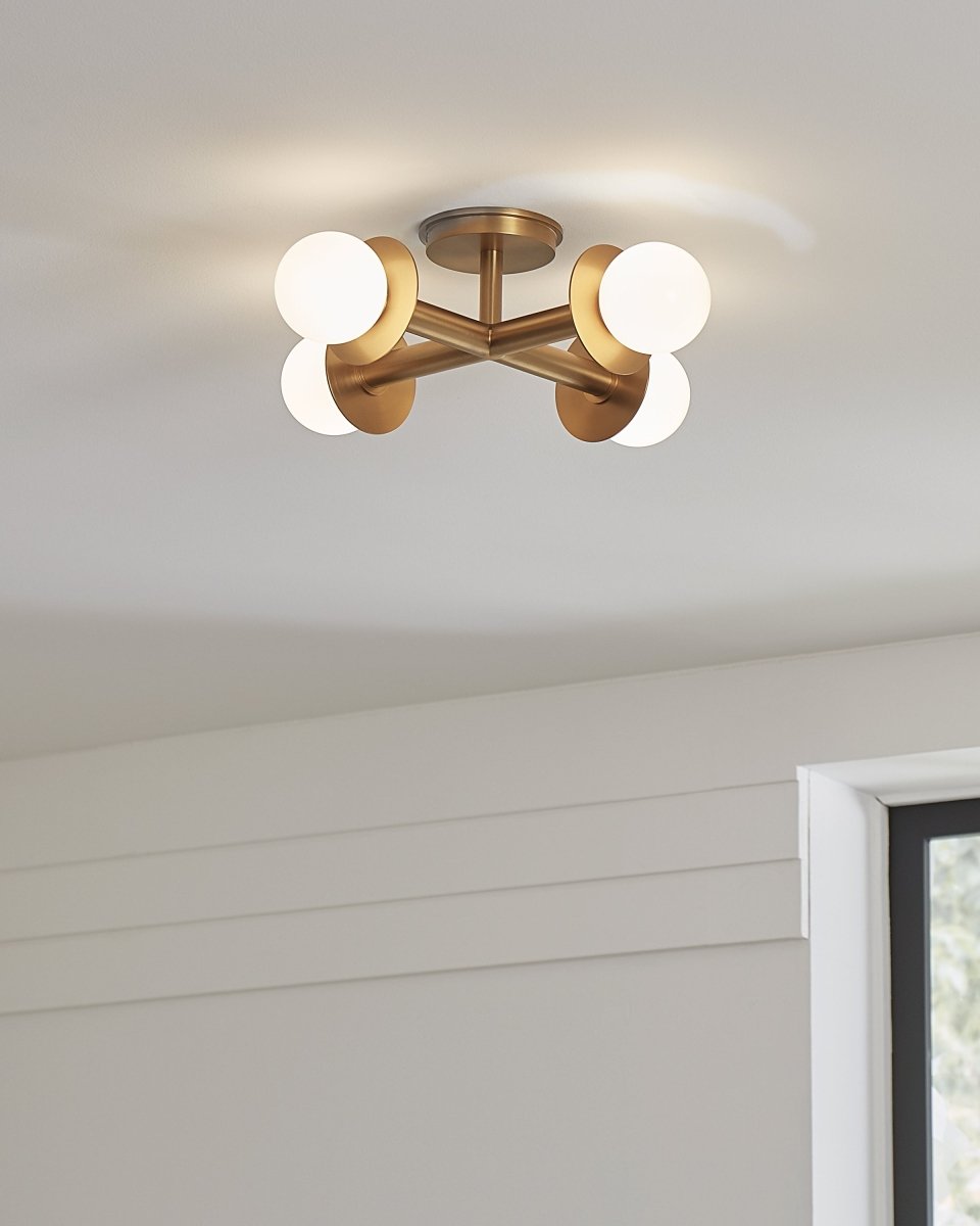 Semi - plafonnier Nodes - Laiton brûlé by Visual Comfort Studio | Luminaires & cie