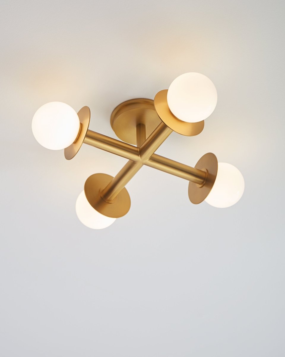 Semi - plafonnier Nodes - Laiton brûlé by Visual Comfort Studio | Luminaires & cie