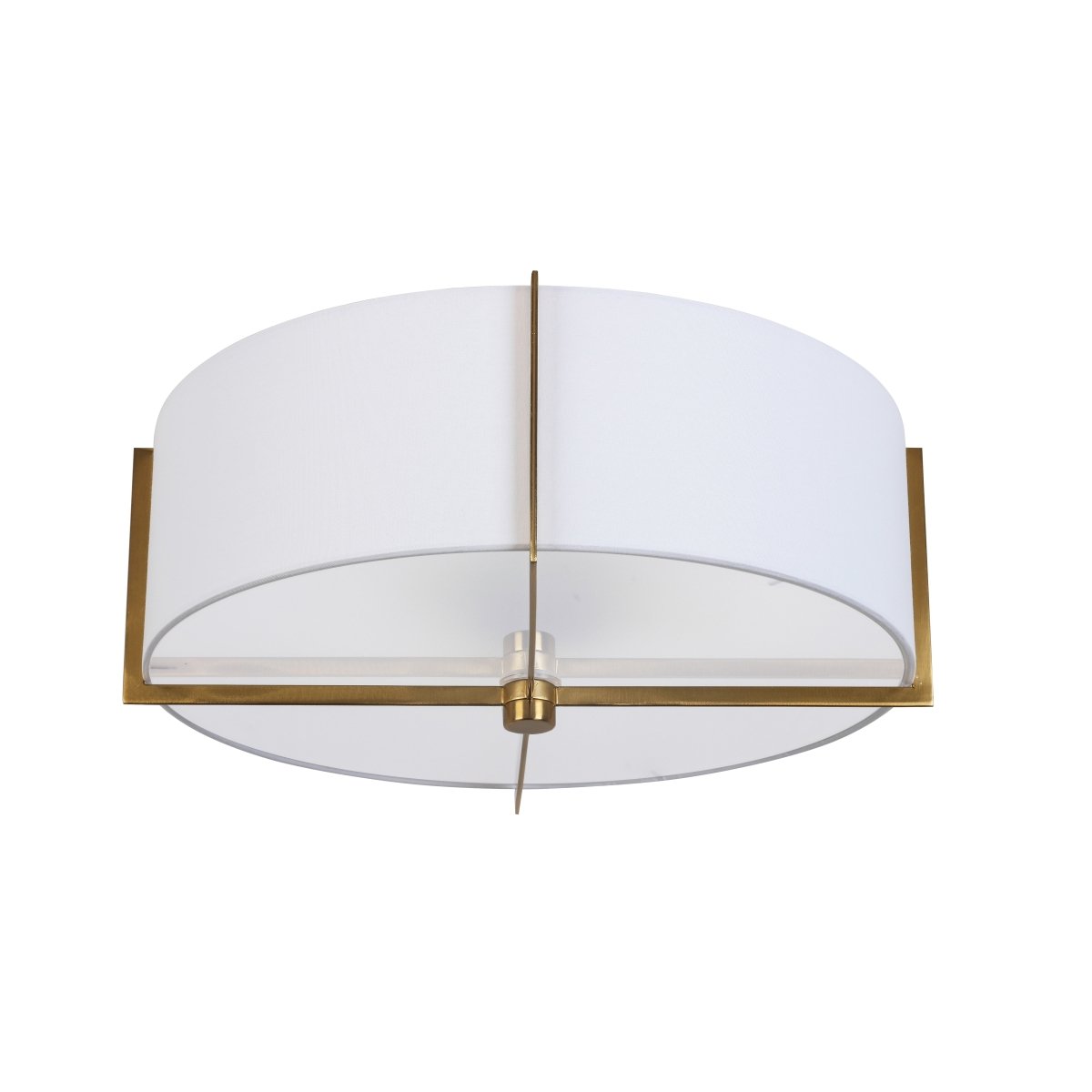 Semi - plafonnier Preston - Laiton vieilli Blanc by Dainolite | Luminaires & cie