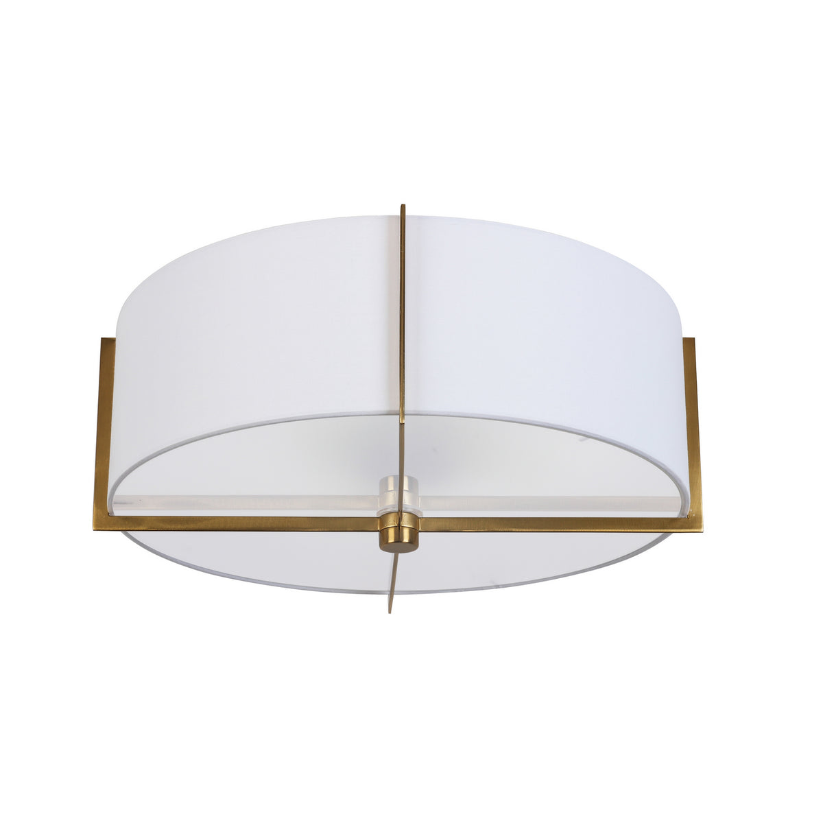 Semi-plafonnier Preston Blanc / Laiton vieilli – Dainolite