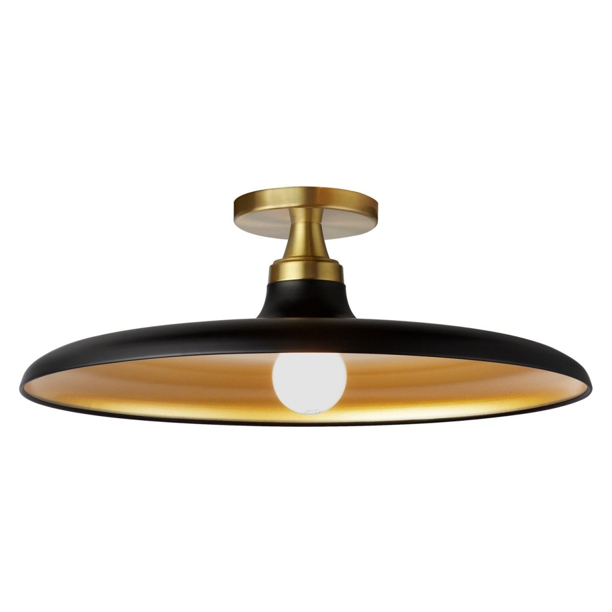 Semi-plafonnier Quentin - 18" Noir mat / Or / Noir mat by Dainolite | Luminaires & cie