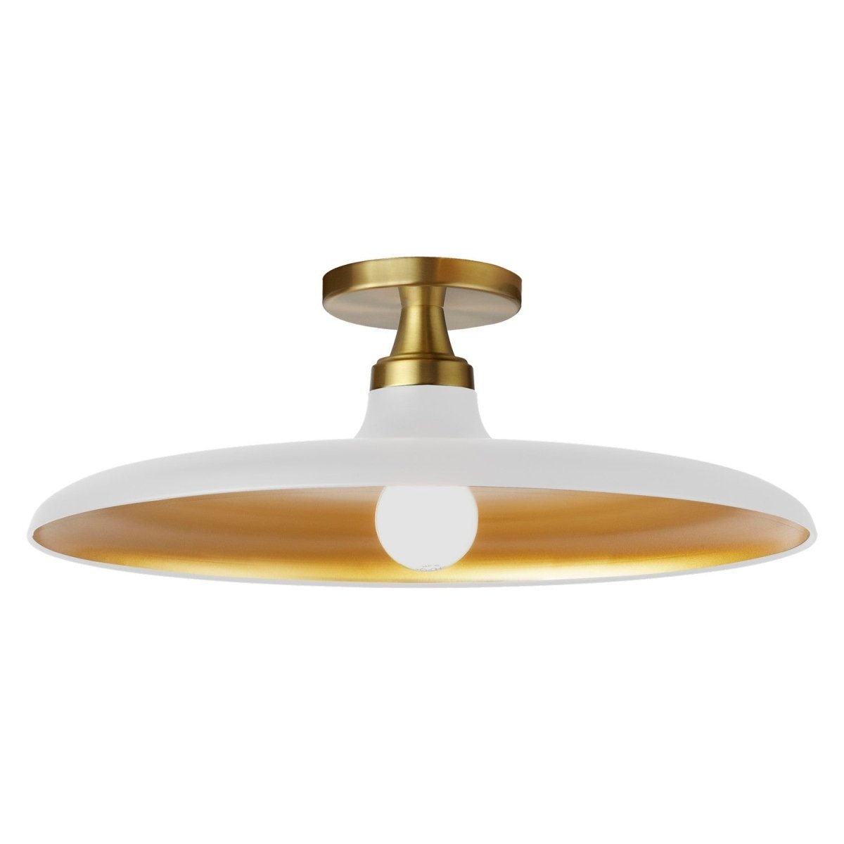 Semi-plafonnier Quentin - 18" Blanc mat/Or / Blanc mat by Dainolite | Luminaires & cie