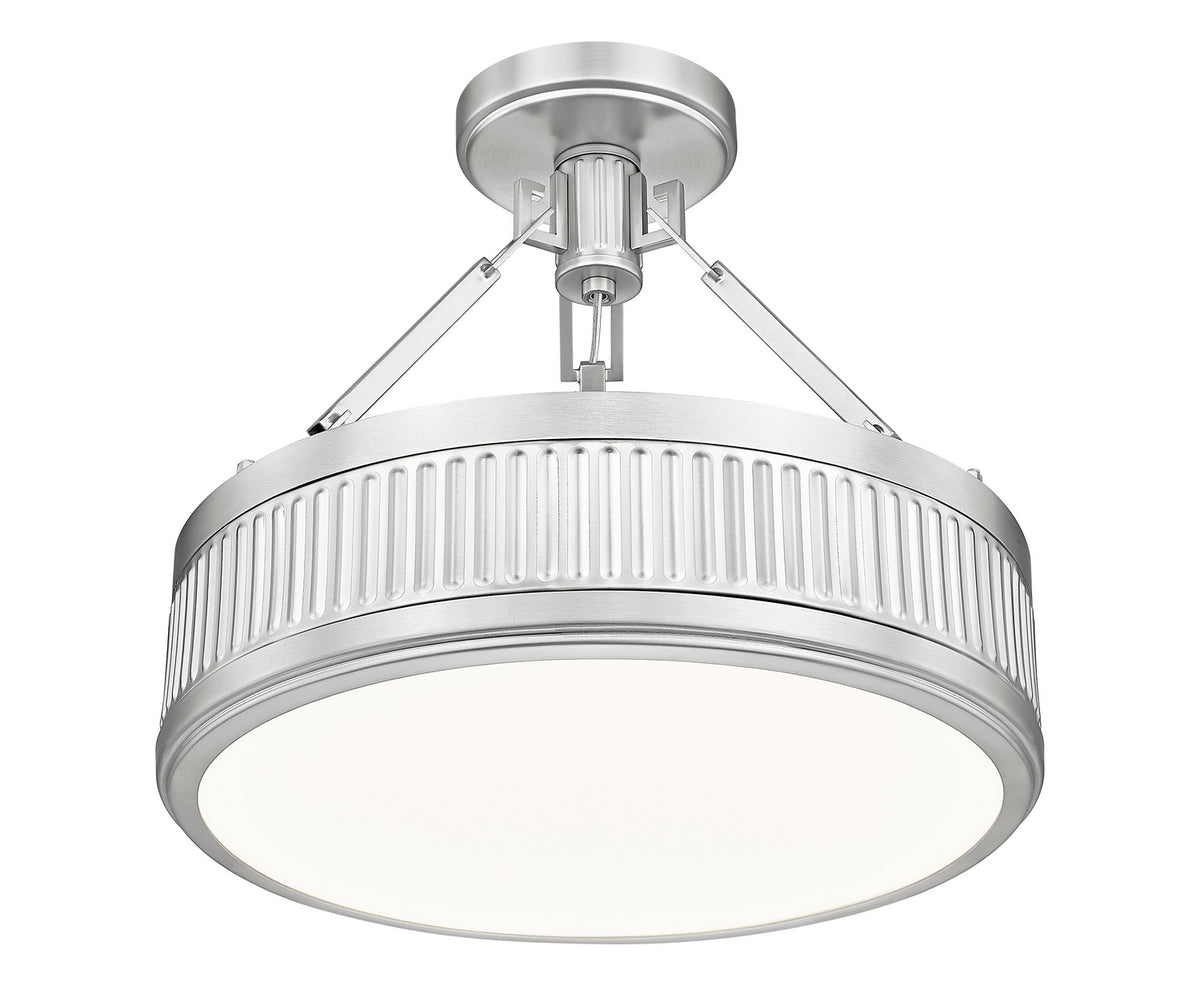 Semi-plafonnier Quinn Nickel satiné, 15" – vue 4