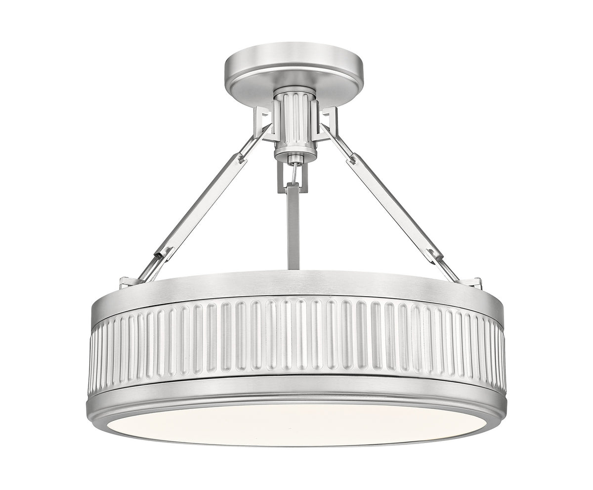 Semi-plafonnier Quinn Nickel satiné, 15" – Z-Lite