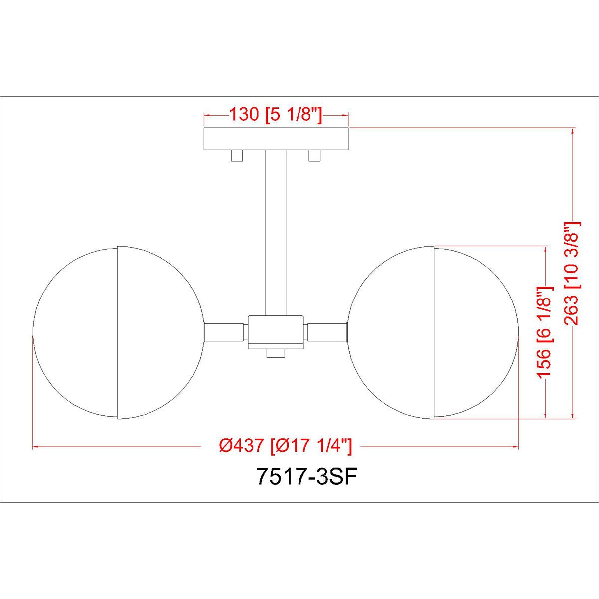 Semi-plafonnier Realm Sphere