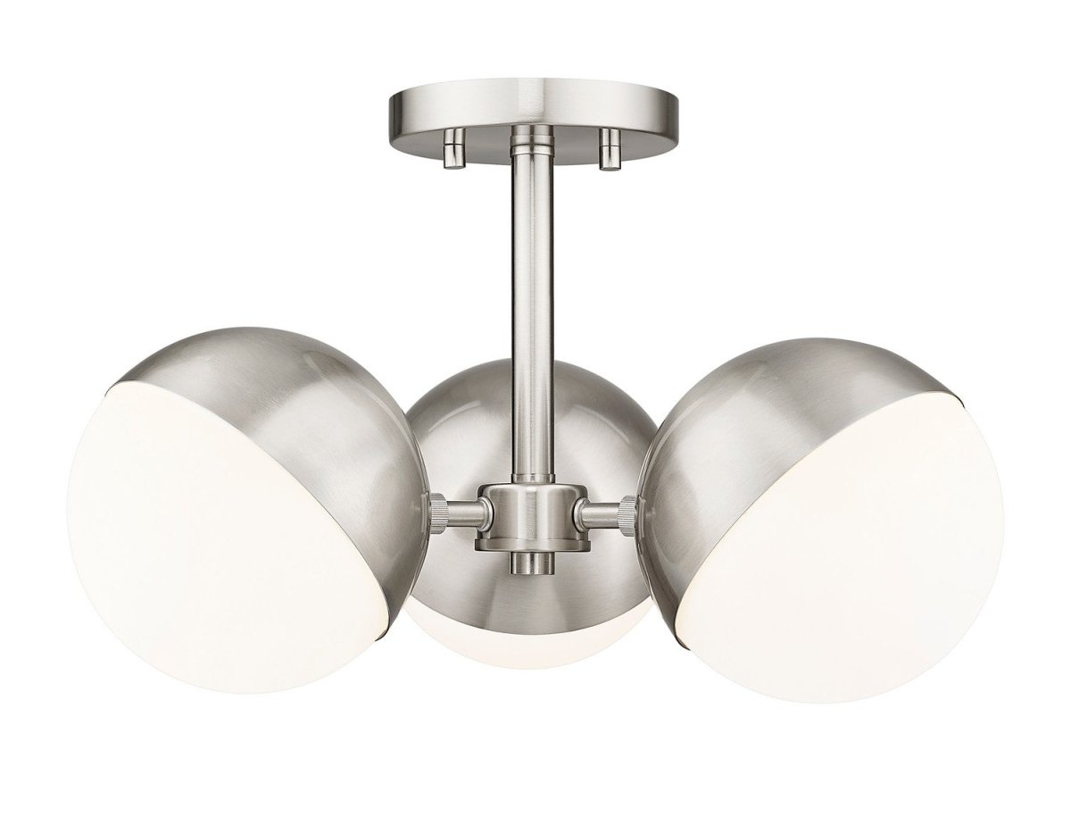 Semi-plafonnier Realm Sphere - Nickel brossé by Z-Lite | Luminaires & cie