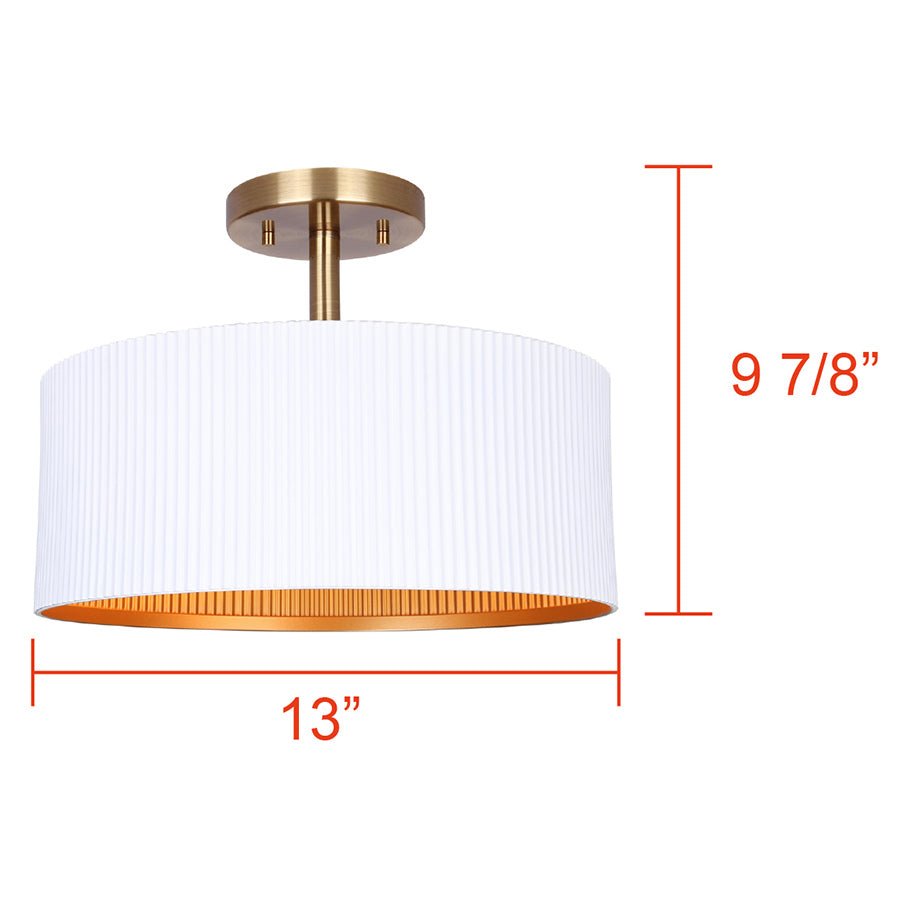 Semi - plafonnier Rexton - Blanc mat by Canarm | Luminaires & cie