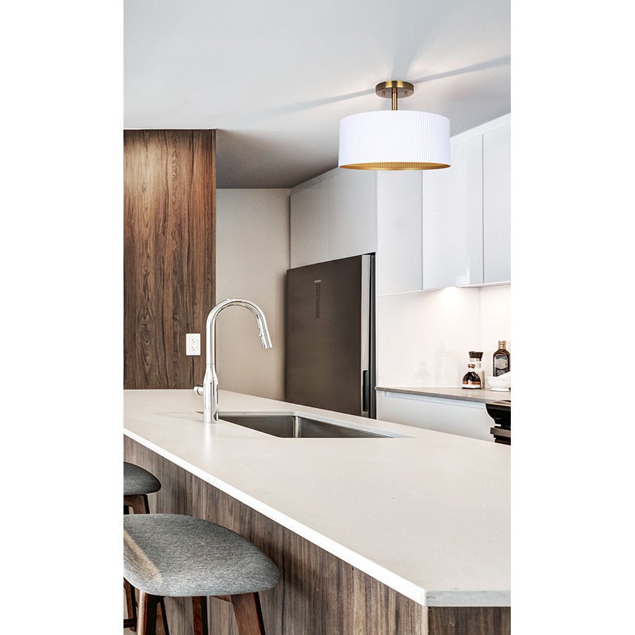 Semi - plafonnier Rexton - Blanc mat by Canarm | Luminaires & cie