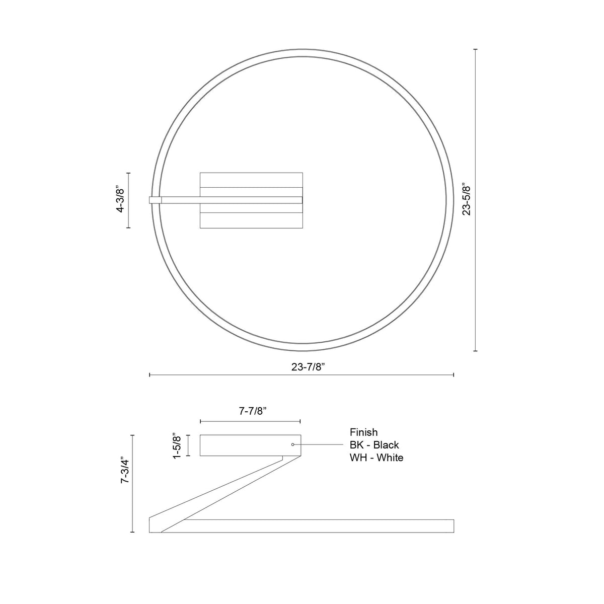 Semi-plafonnier Roda Noir, 23 5/8" – vue 5