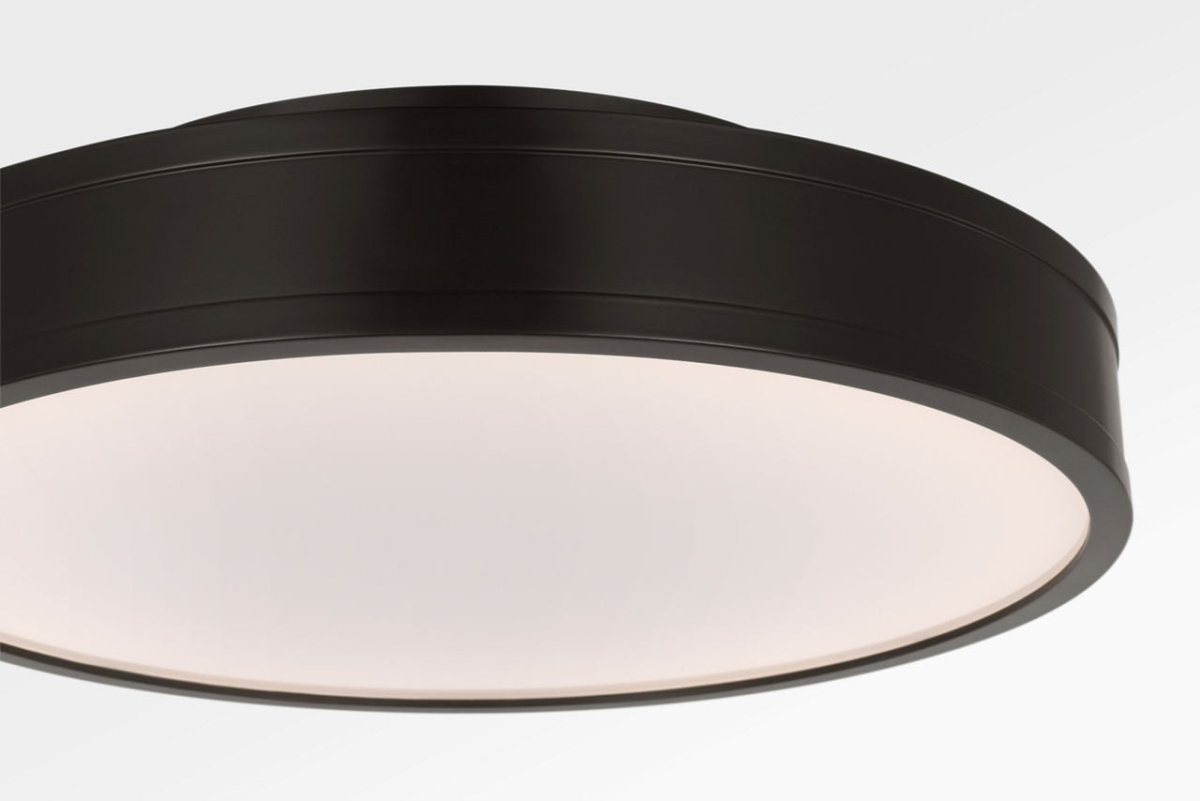 Semi-plafonnier rond Dupont - Nickel poli 12" by Visual Comfort Studio | Luminaires & cie