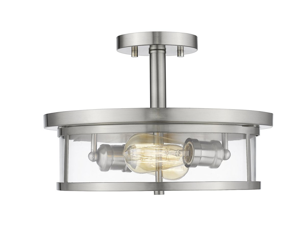 Semi-plafonnier Savannah - Nickel brossé 13 3/4" Transparent by Z-Lite | Luminaires & cie
