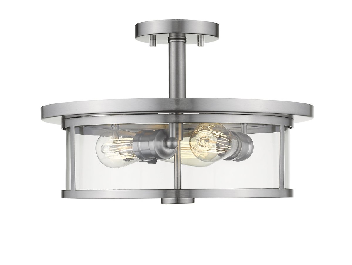 Semi-plafonnier Savannah - Nickel brossé 15 3/4" Transparent by Z-Lite | Luminaires & cie