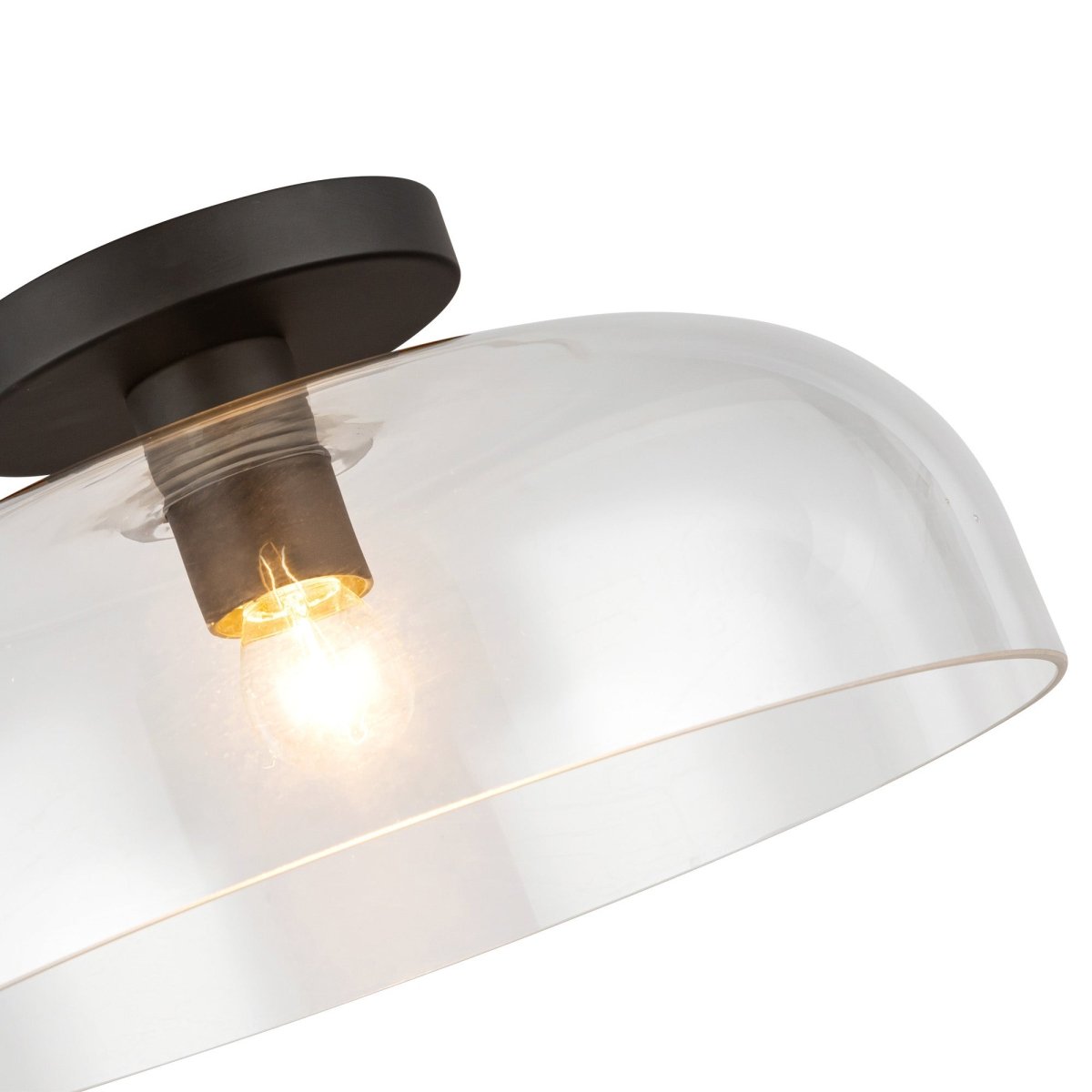 Semi - plafonnier Sylvia - Verre noir / transparent by Alora Lighting | Luminaires & cie