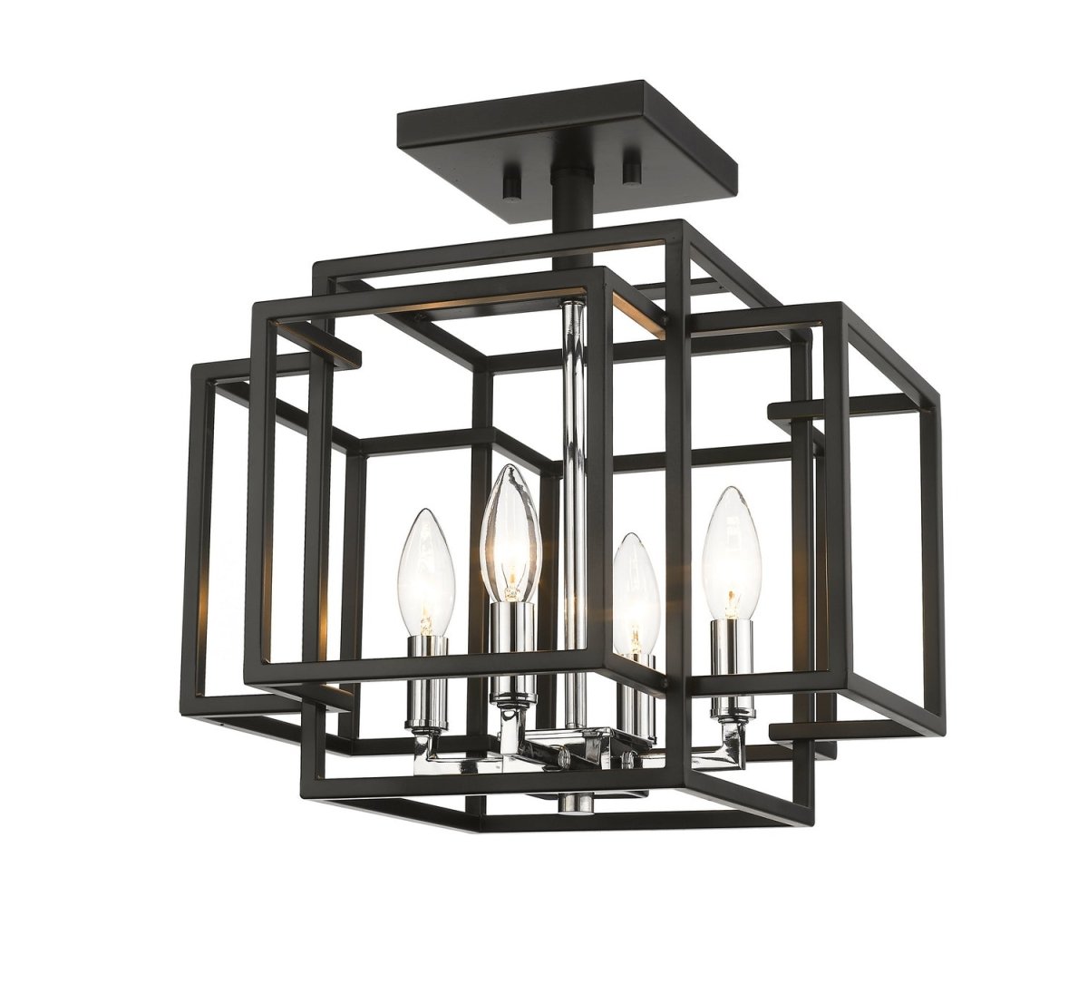 Semi-plafonnier Titania - Noir + Chrome by Z-Lite | Luminaires & cie