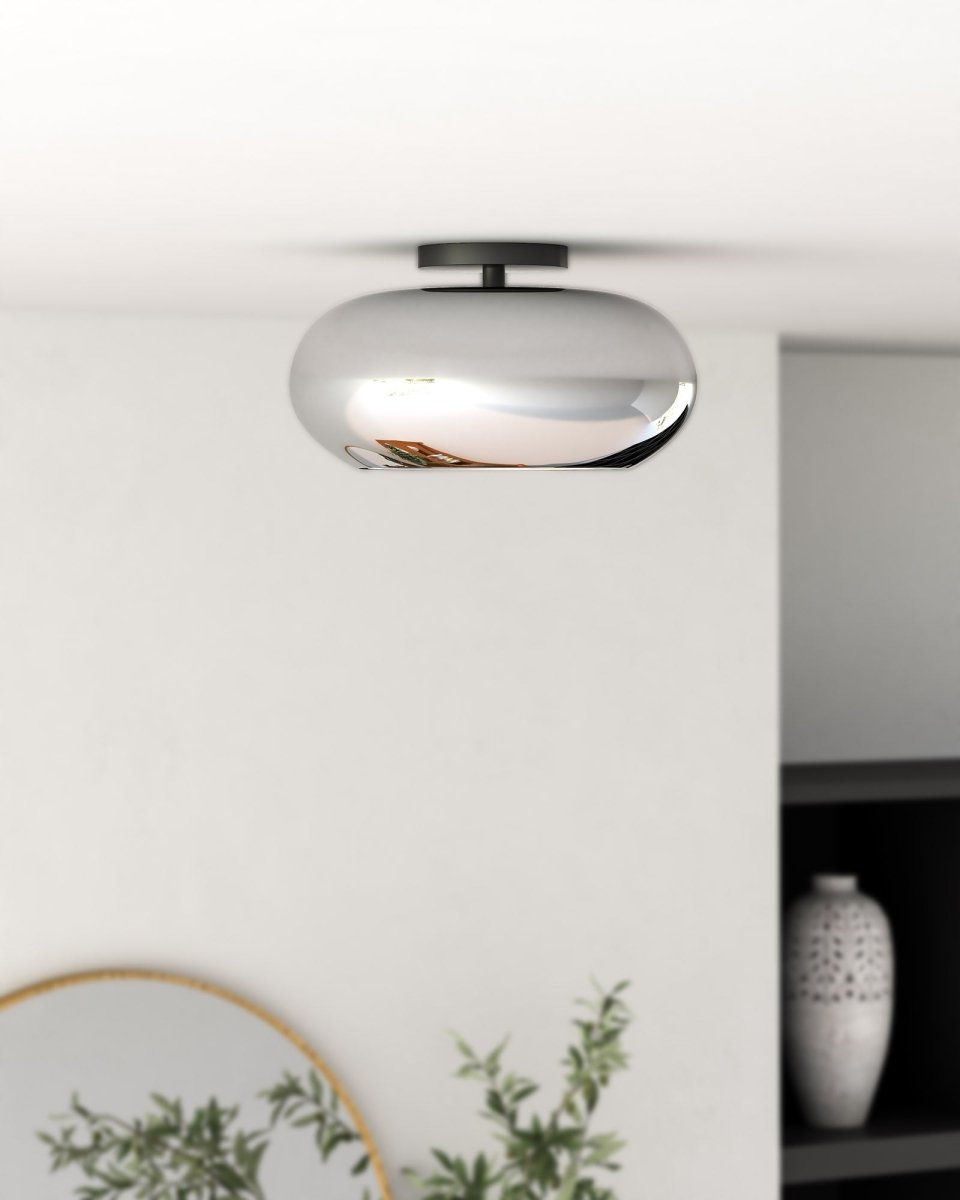 Semi - plafonnier Trinity - Noir / chrome by Kuzco Lighting | Luminaires & cie