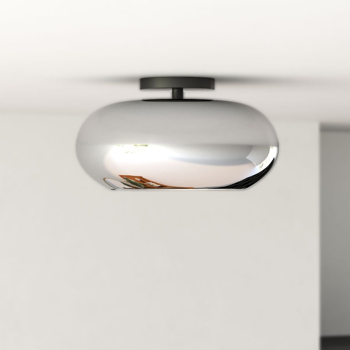Semi - plafonnier Trinity - Noir / chrome by Kuzco Lighting | Luminaires & cie