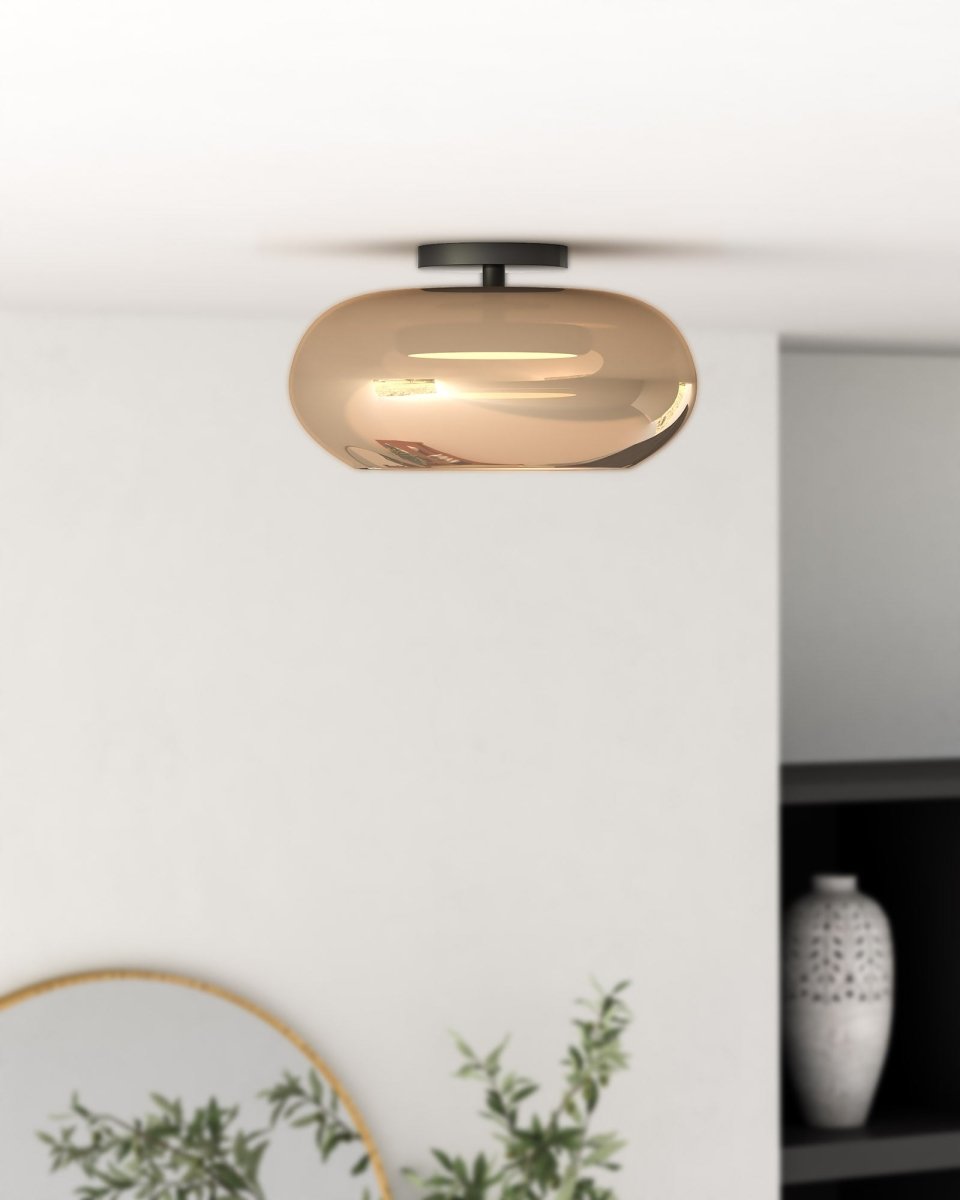 Semi - plafonnier Trinity - Noir / cuivre by Kuzco Lighting | Luminaires & cie