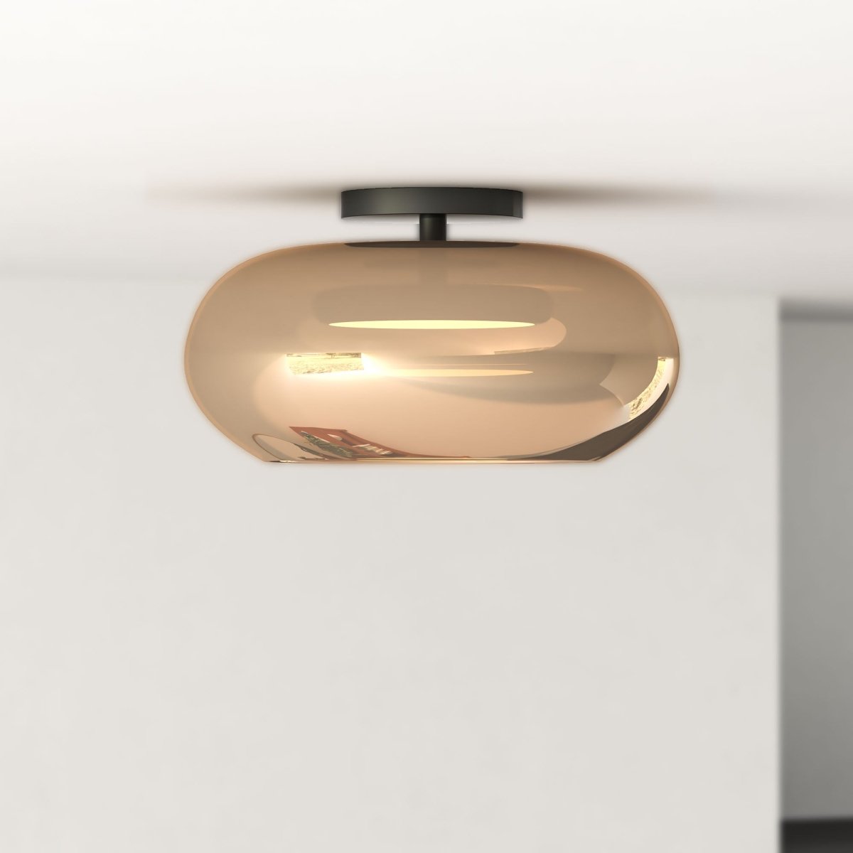 Semi - plafonnier Trinity - Noir / cuivre by Kuzco Lighting | Luminaires & cie