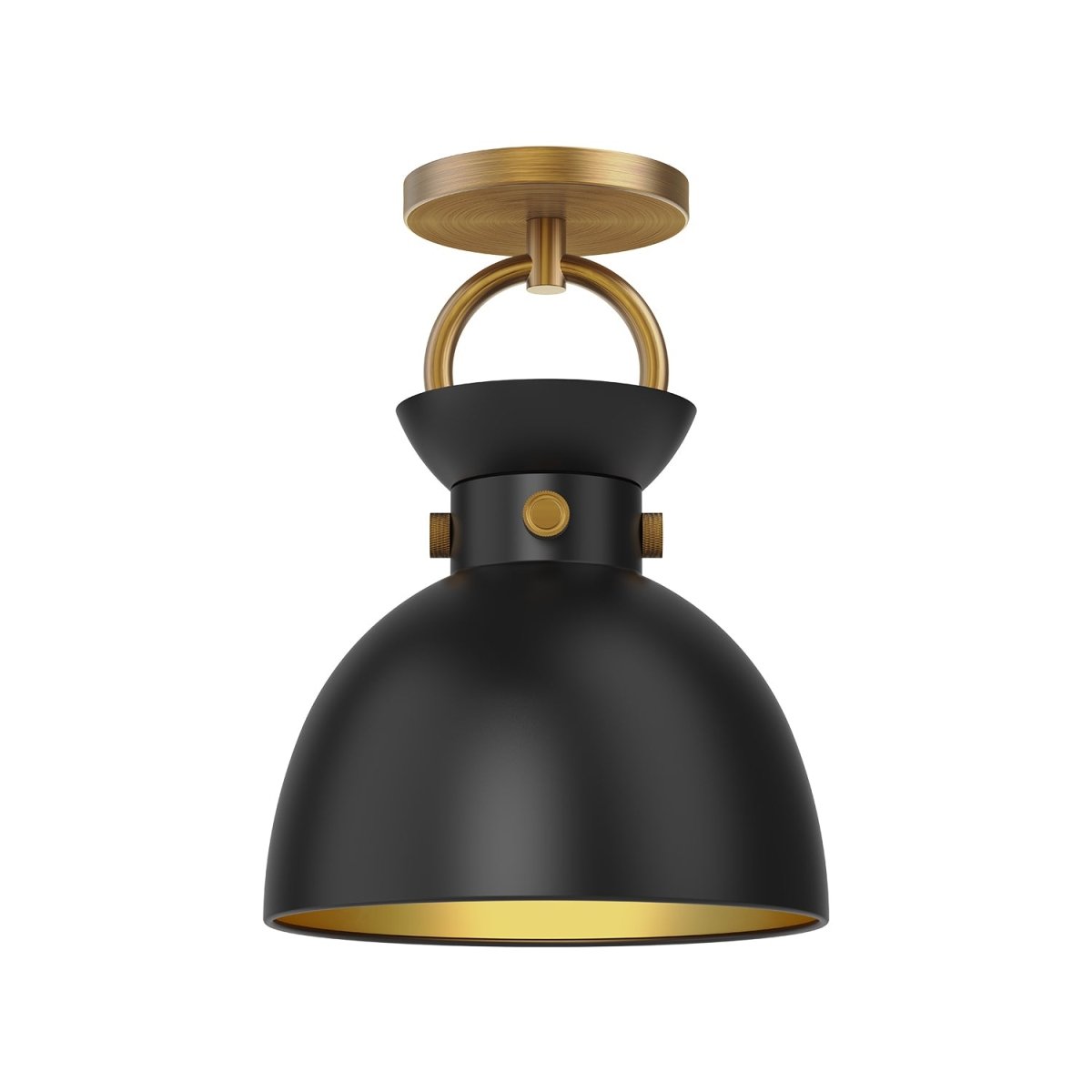 Semi - plafonnier Waldo - Or âgé / noir mat by Alora Lighting | Luminaires & cie